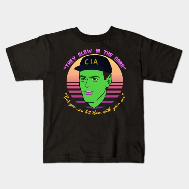 They Glow In The Dark - CIA, Undercover, Terry Davis, Meme Kids T-Shirt by SpaceDogLaika